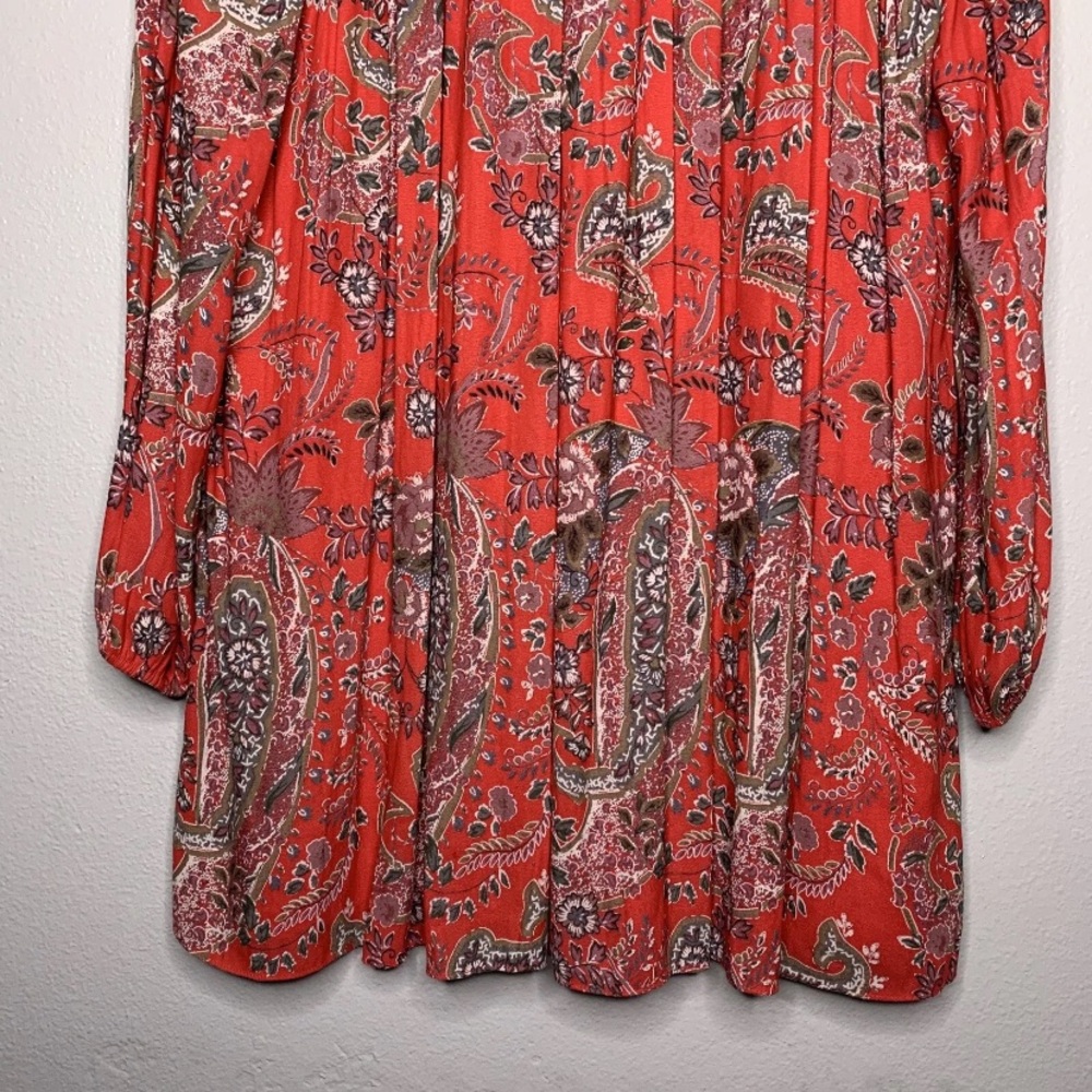 Free People Womens Large Rain or Shine Printed Dress Poppy Combo Floral Pockets - Picture 8 of 12